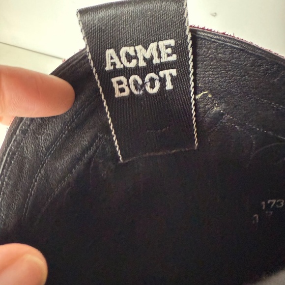 ACME Rare Vintage Red Black Shorty Cowgirl Cowboy Western Boots Women’s Size 7.5 - Picture 8 of 9